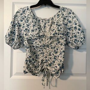 LUSH Floral Ruched Women's Top size small